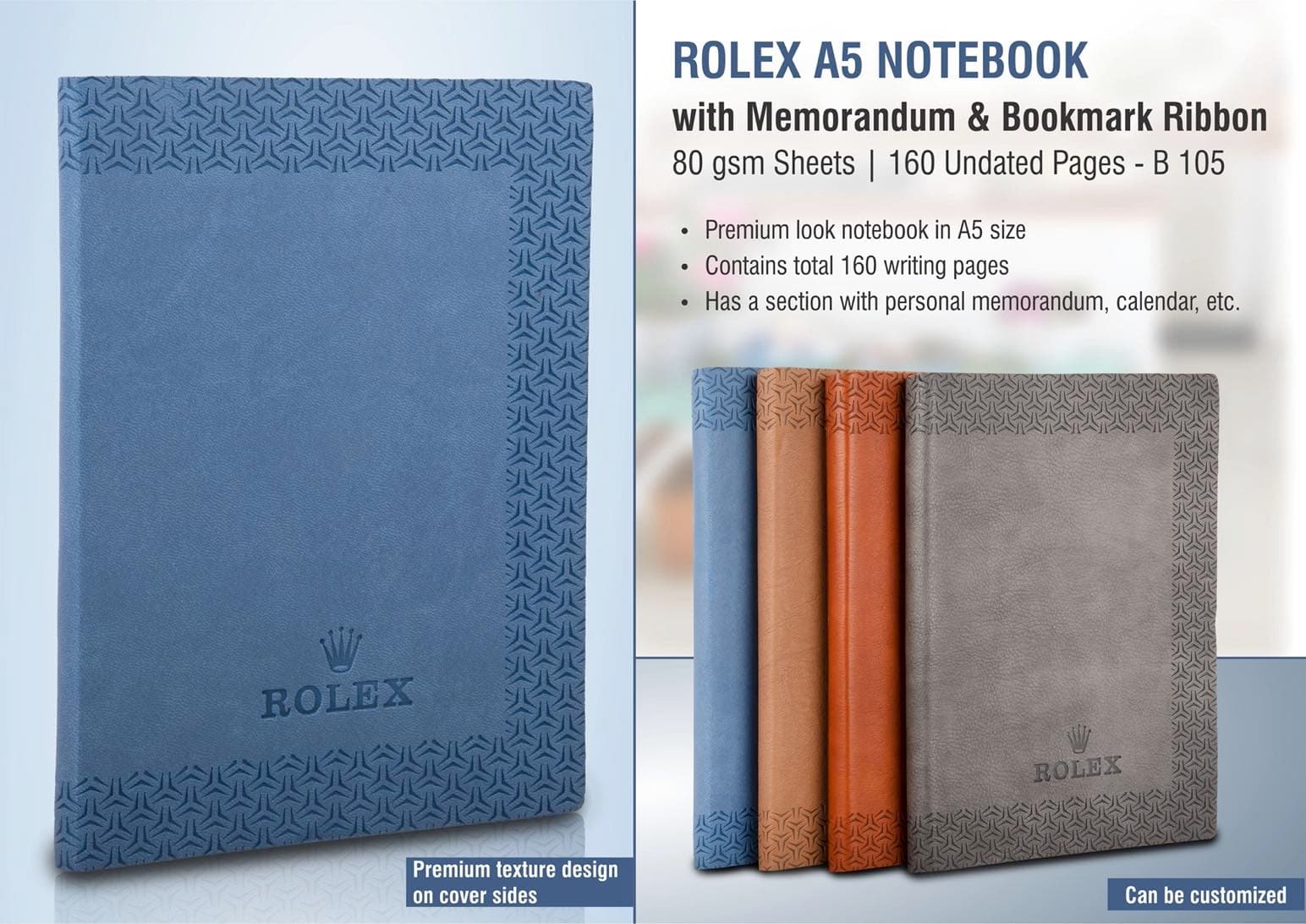 Rolex A5 notebook with memorandum & Bookmark ribbon