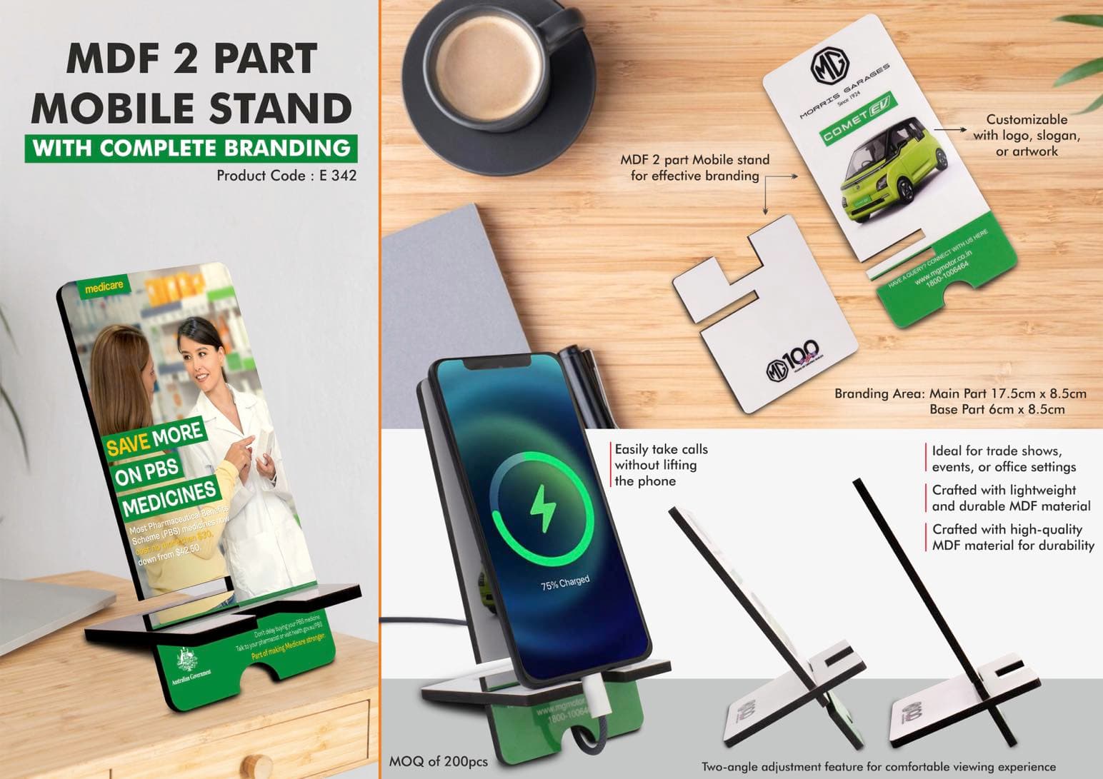MDF 2 part Mobile stand with complete branding