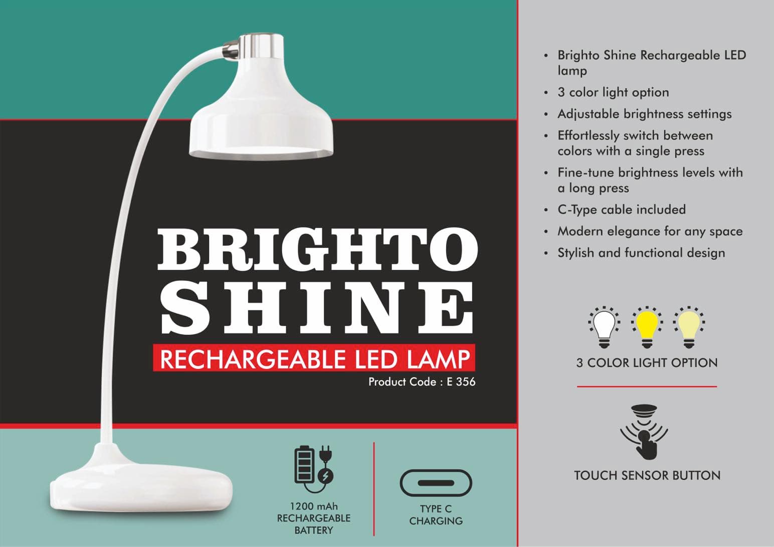 Brighto Shine : Rechargeable LED lamp