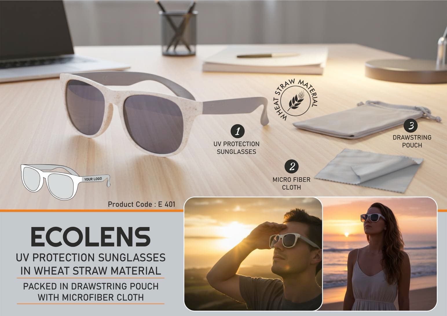 EcoLens: UV protection sunglasses in Wheat straw material