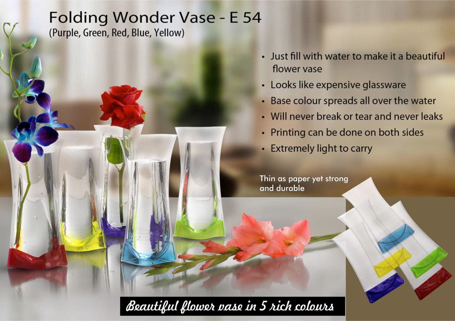 Folding Wonder Vase (Unbreakable, Leak Proof, Easy to carry)