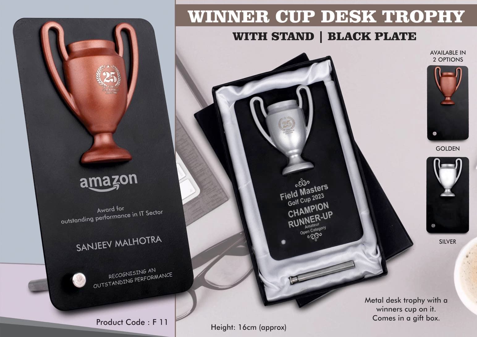 Winner Cup Desk Trophy with stand