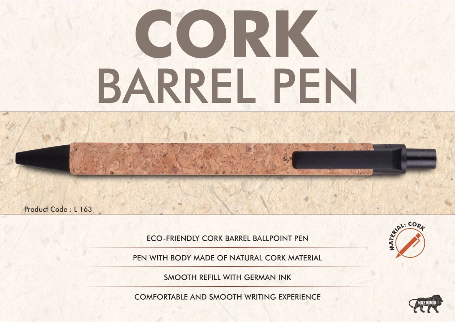 Cork barrel pen