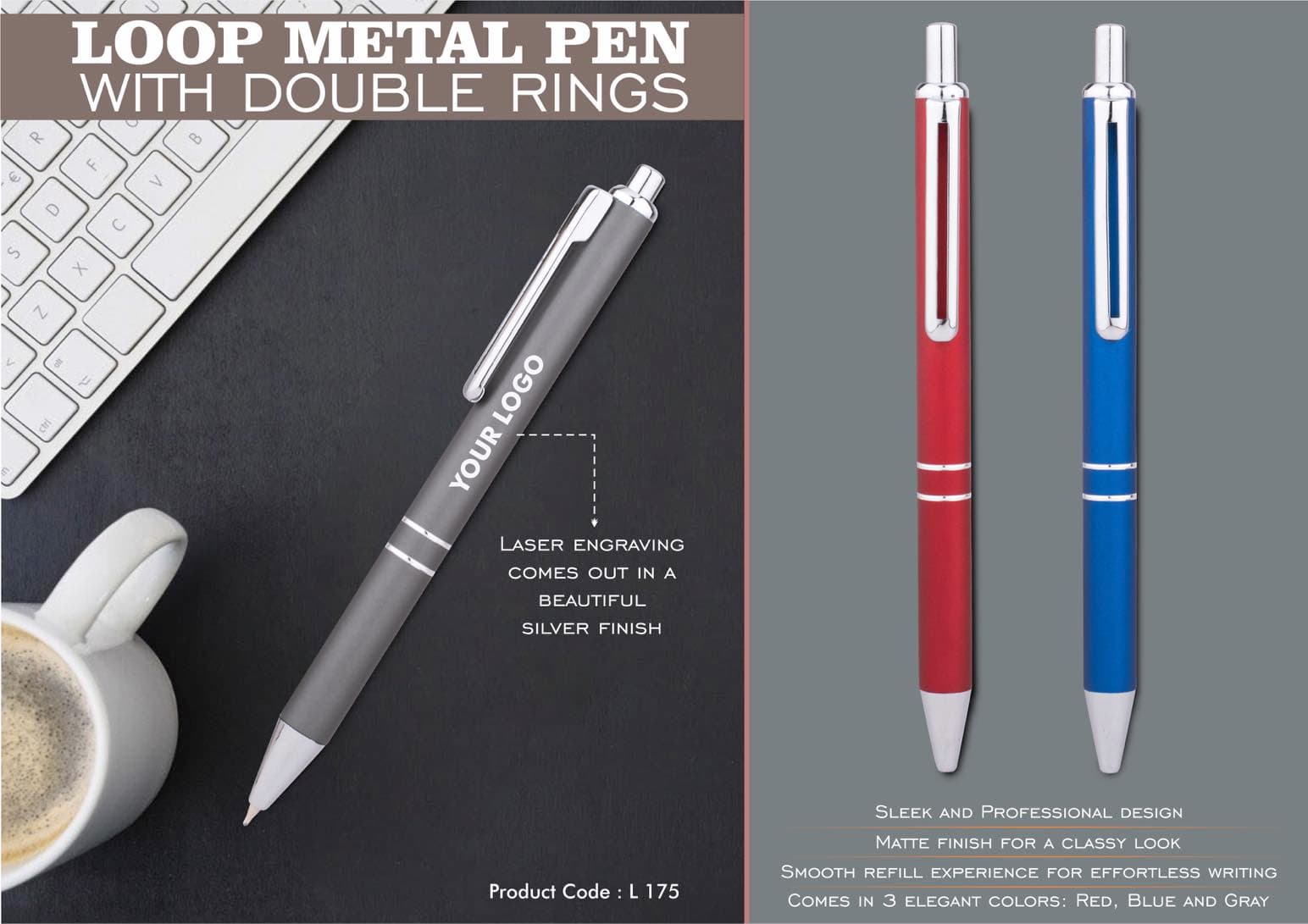 Loop Metal Pen with Double Rings