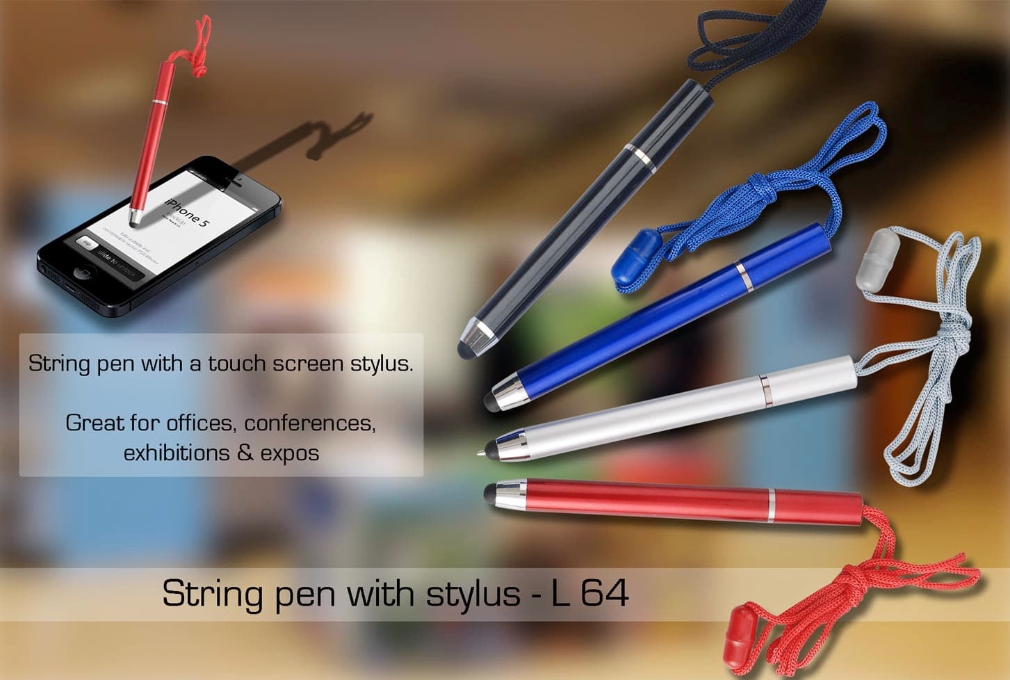 String pen with stylus