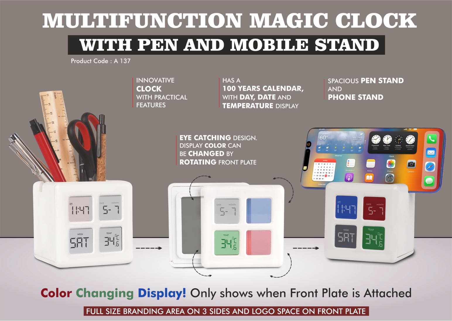 Multifunction Magic Table Clock with Tumbler