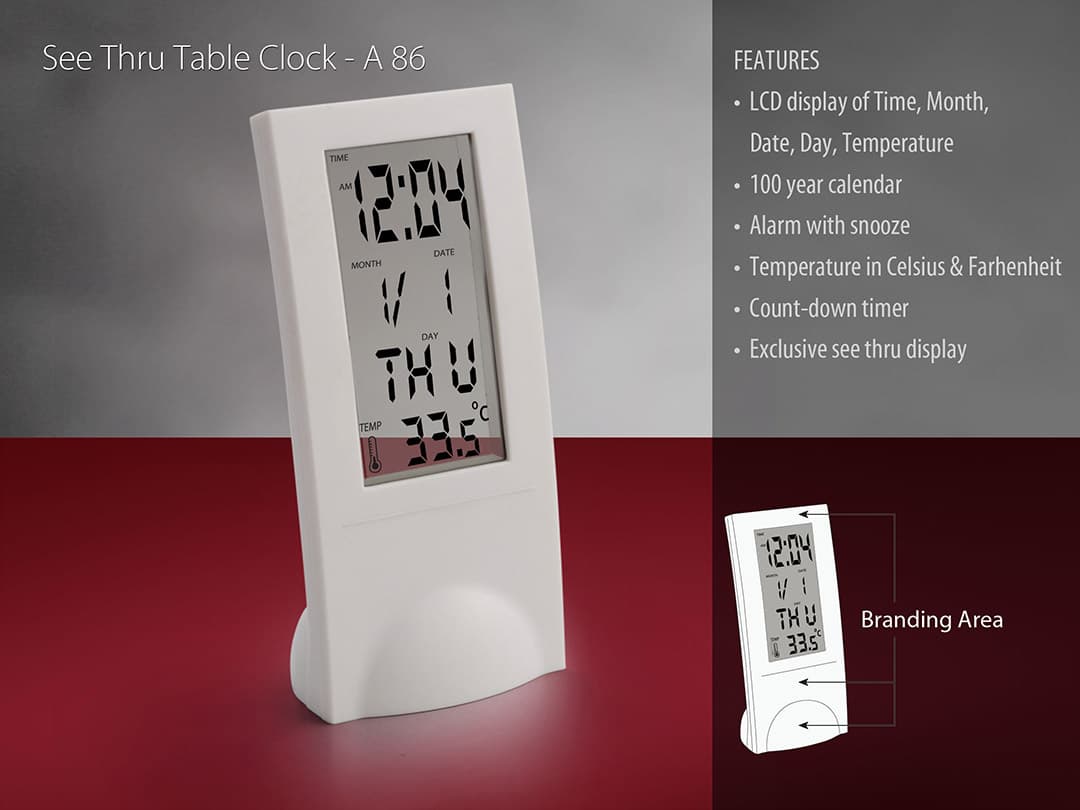 See thru table clock