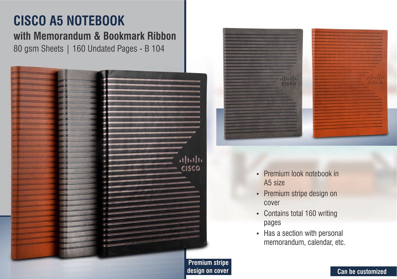 Cisco A5 notebook with memorandum & Bookmark ribbon