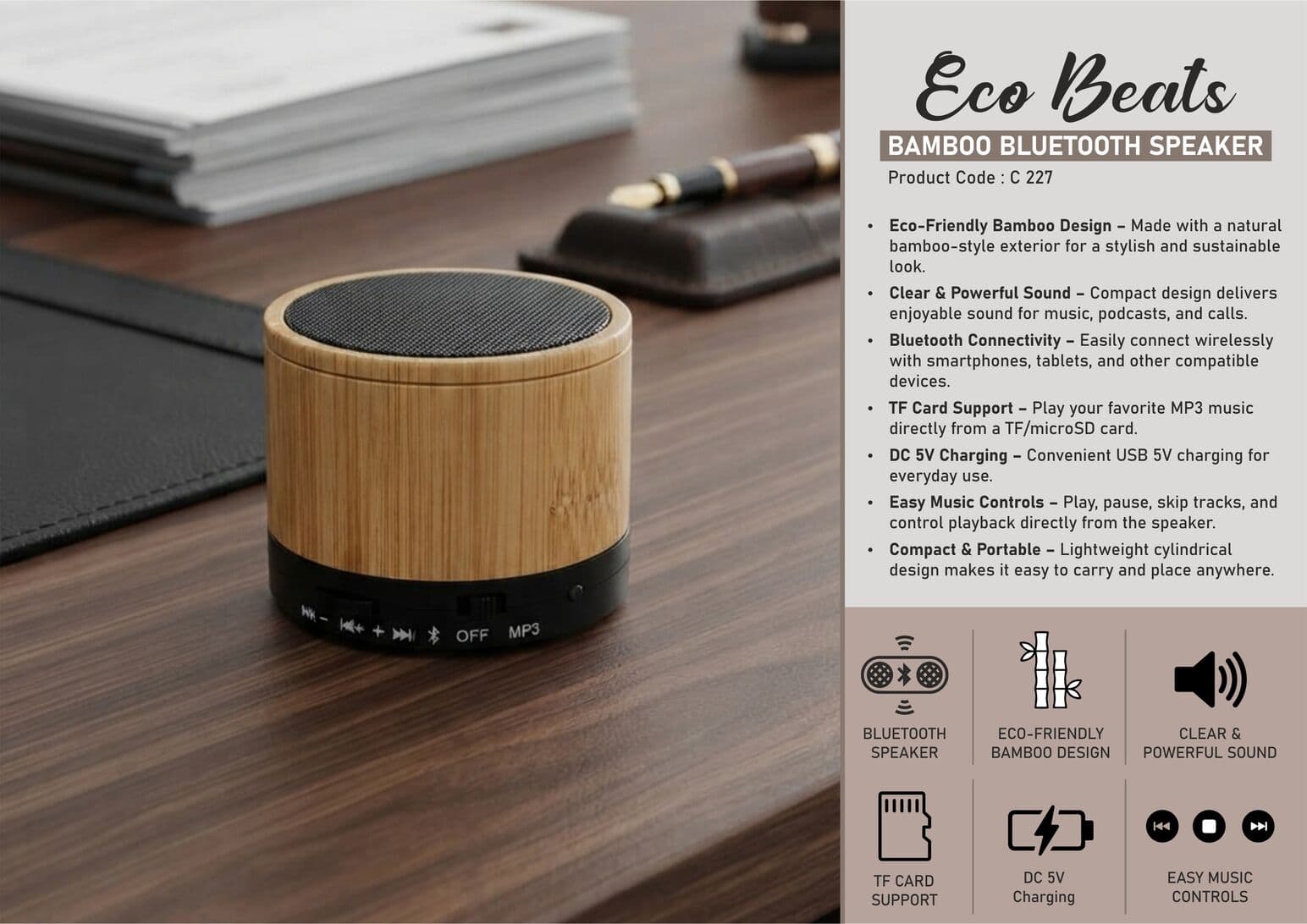 EcoBeats: Bamboo Bluetooth speaker