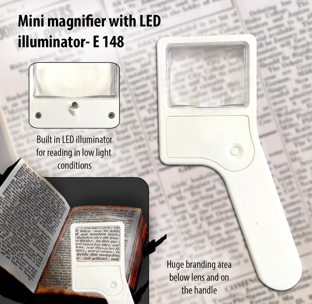 Mini magnifier with torch