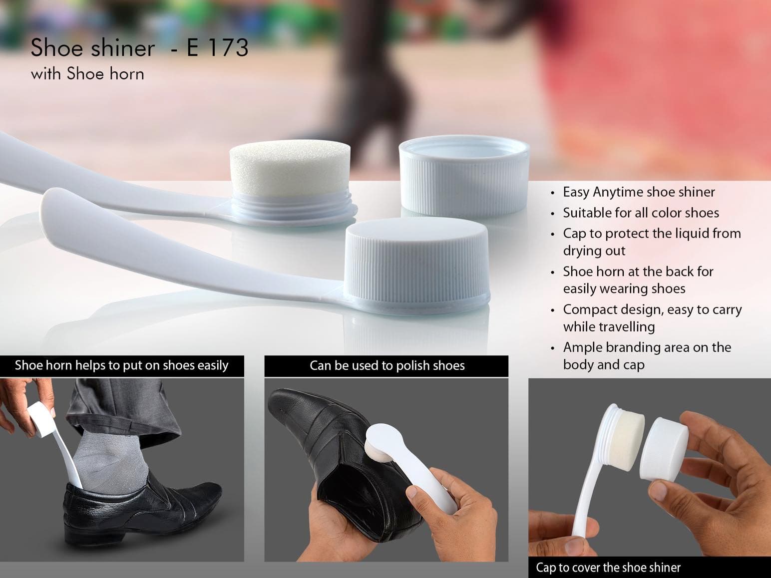 Shoe shiner with Shoe horn