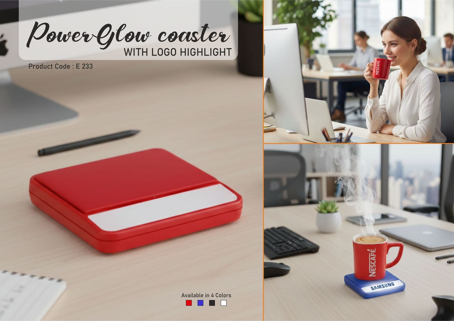 Power Glow coaster with logo highlight (batteries included)