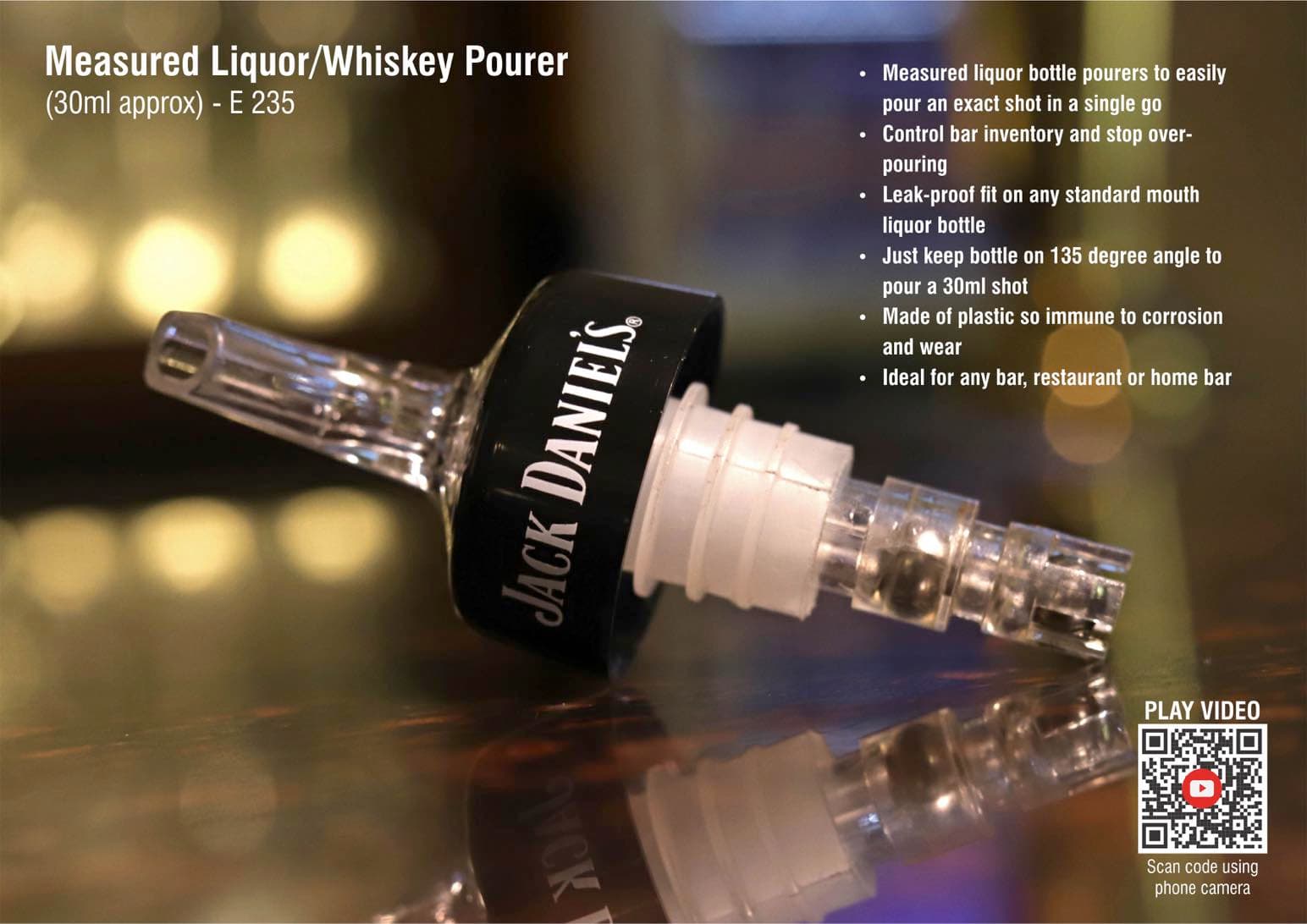 Measured Liquor/whiskey pourer (30ml approx)
