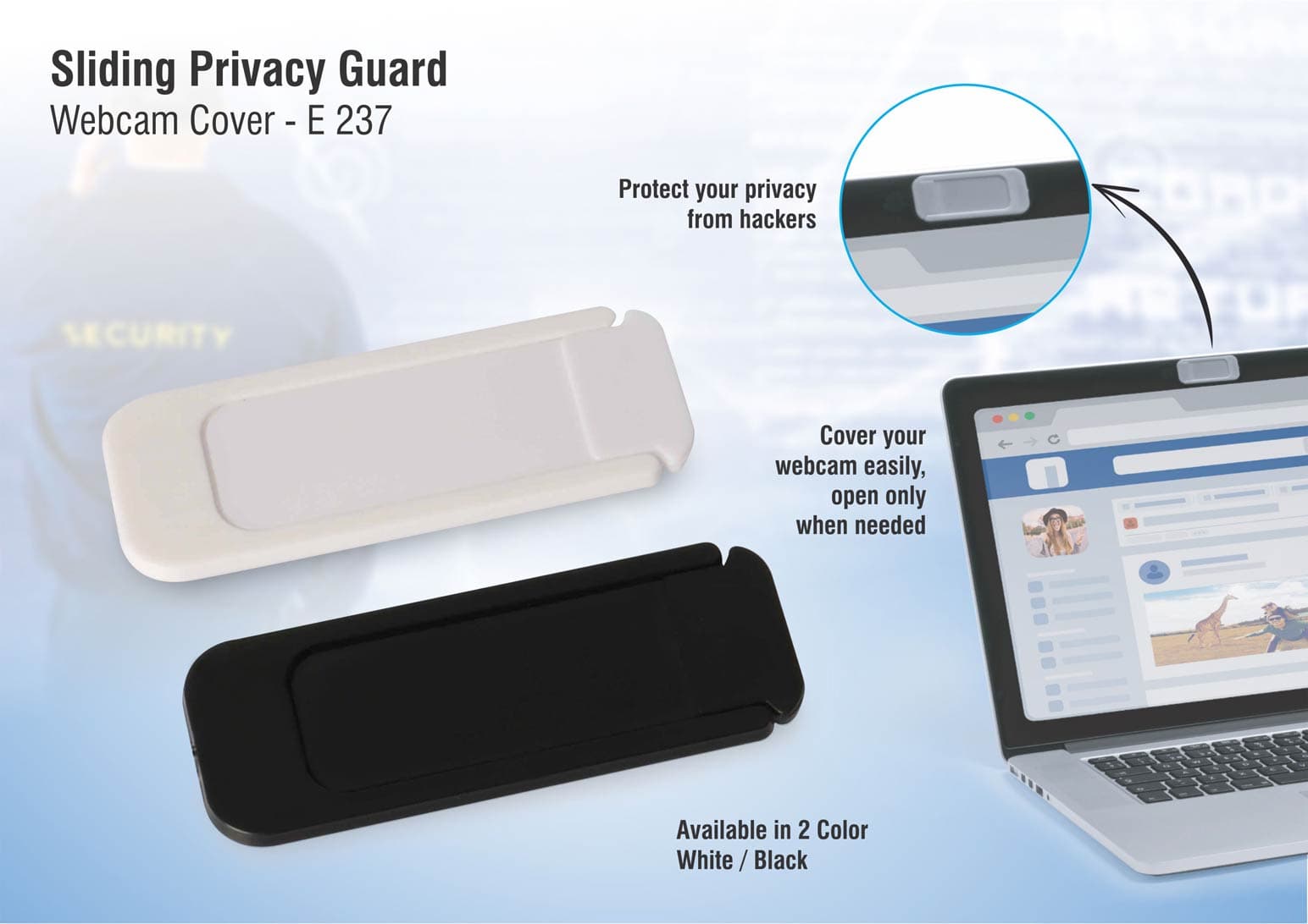 Sliding privacy guard webcam cover