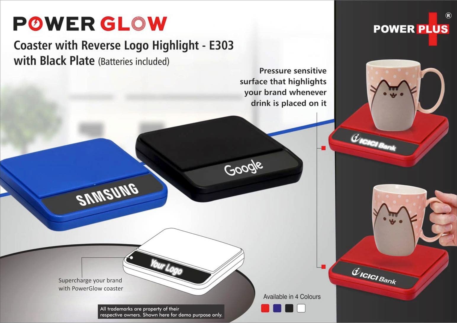 PowerGlow coaster with Reverse logo highlight