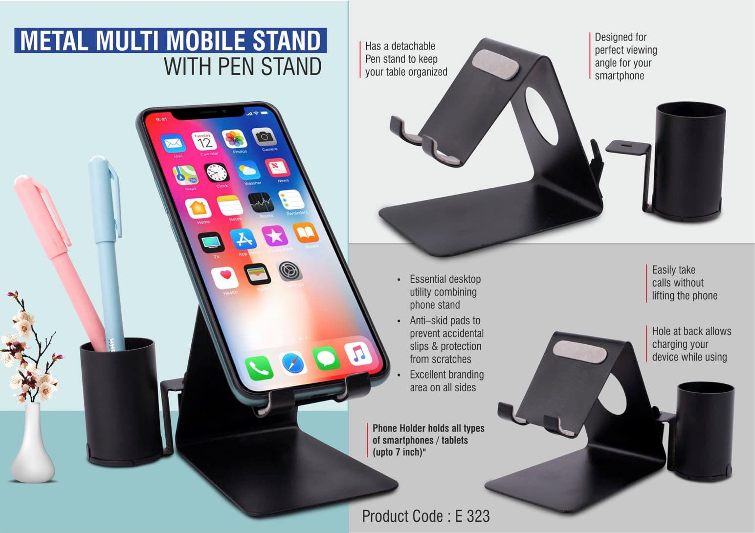 Metal mobile stand with Detachable Tumbler