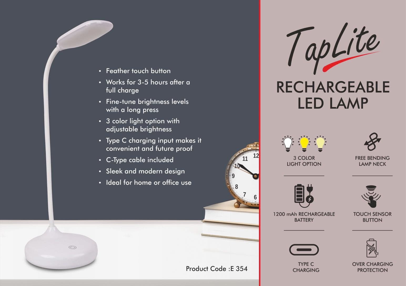TapLite : Rechargeable LED lamp
