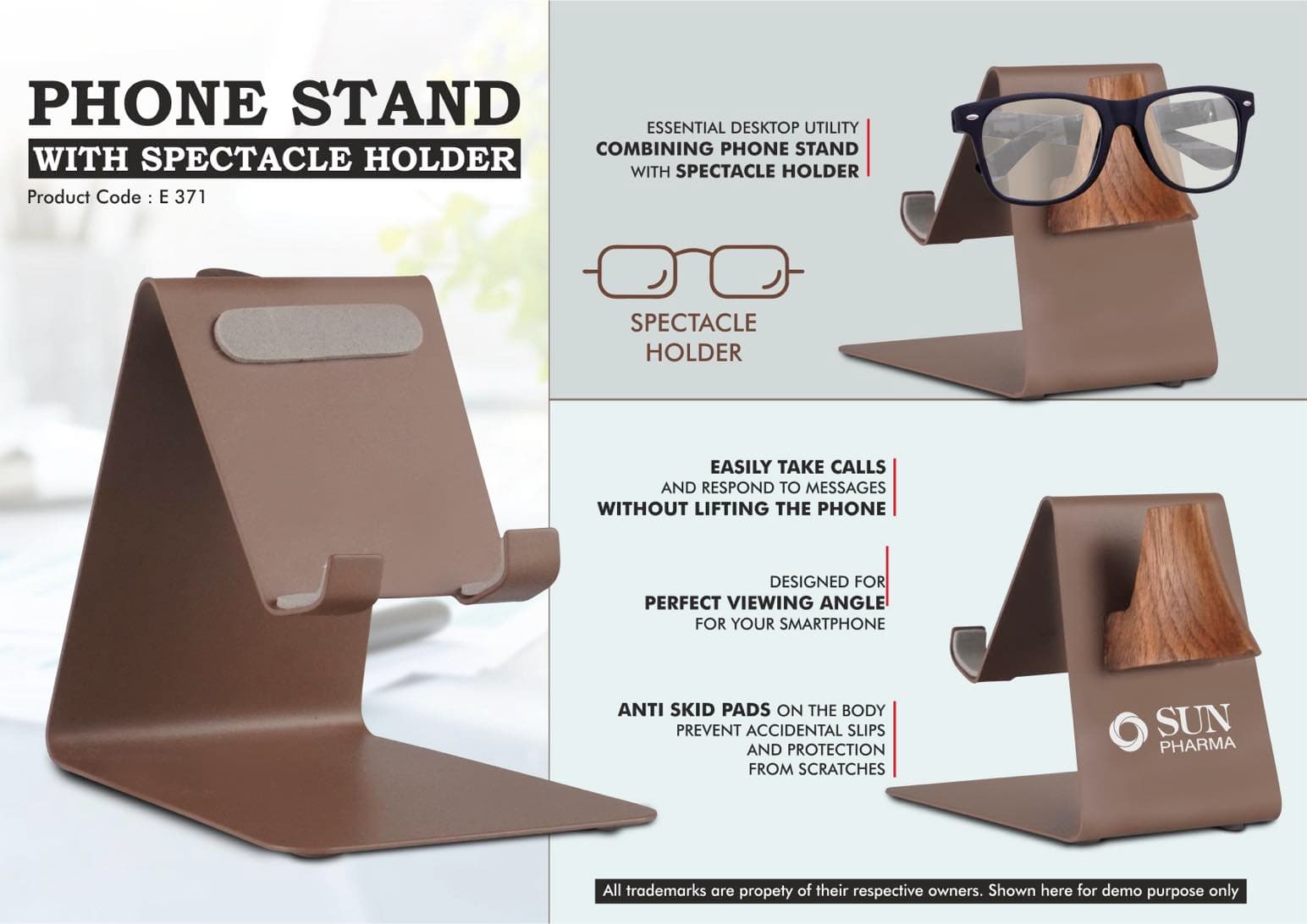 Metal Mobile Phone stand with Spectacle holder