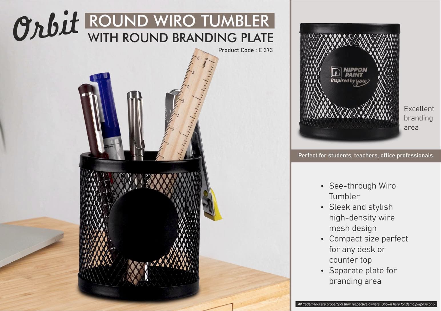 Orbit: Round Wiro tumbler with Round Branding Plate