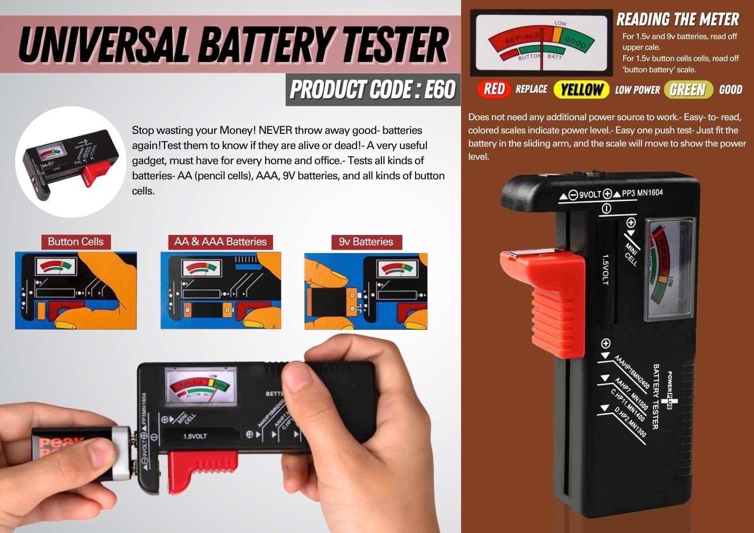 Power Plus universal battery tester