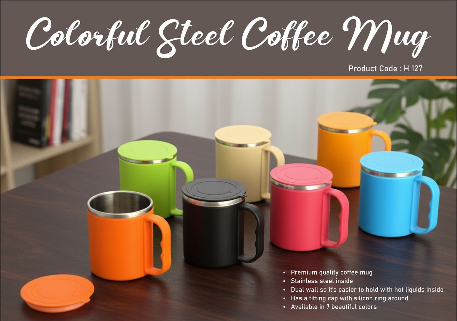 Colorful Steel coffee mug (with box)