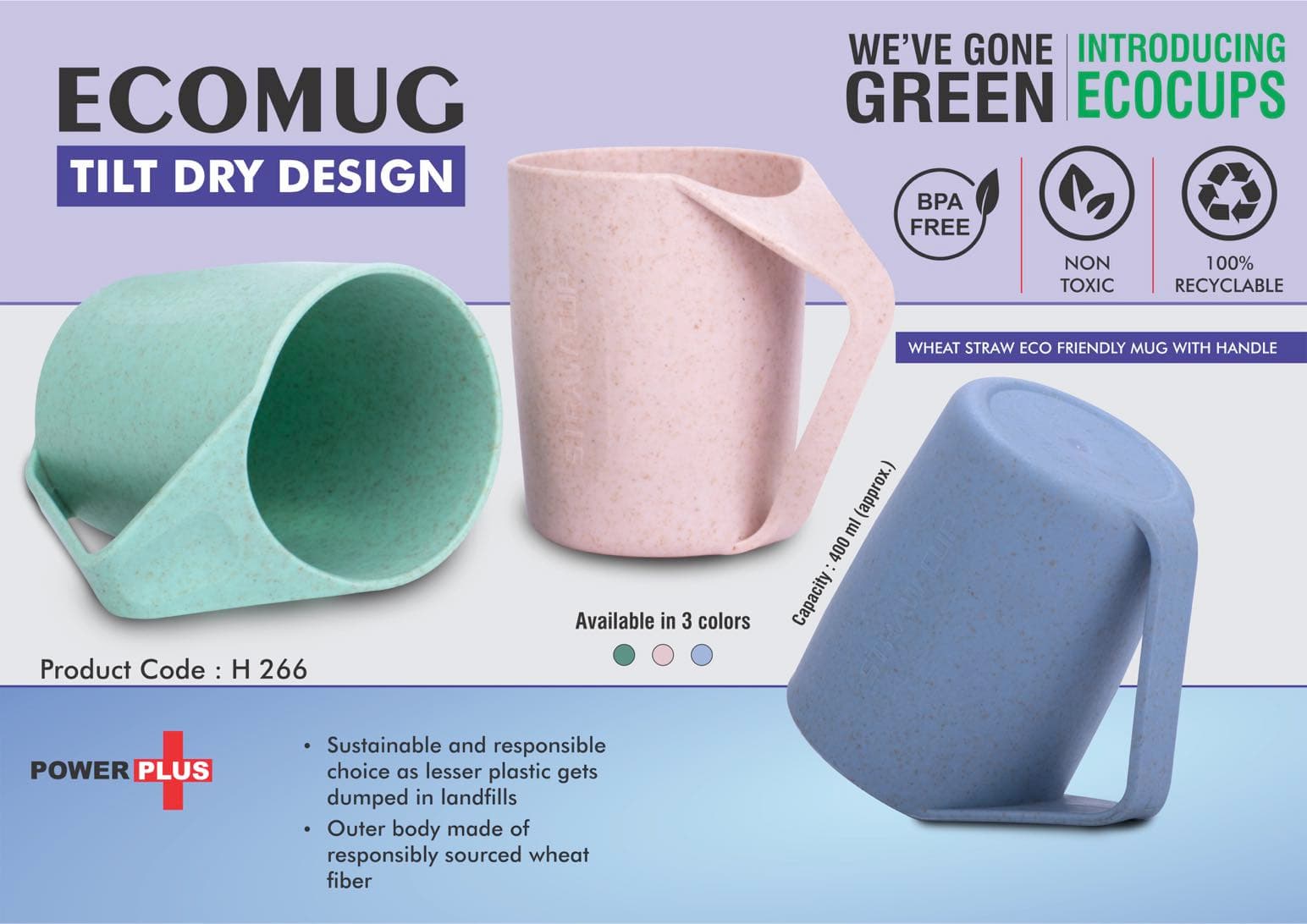 EcoMug : Wheat Straw Eco Friendly Mug with Handle