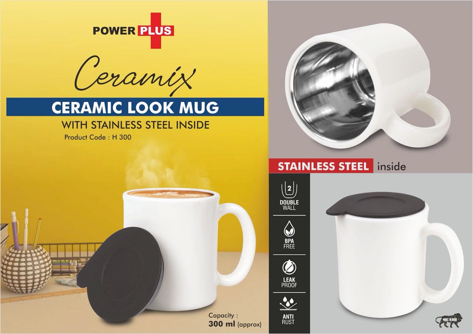 Ceramix: Ceramic Look mug with Stainless Steel inside