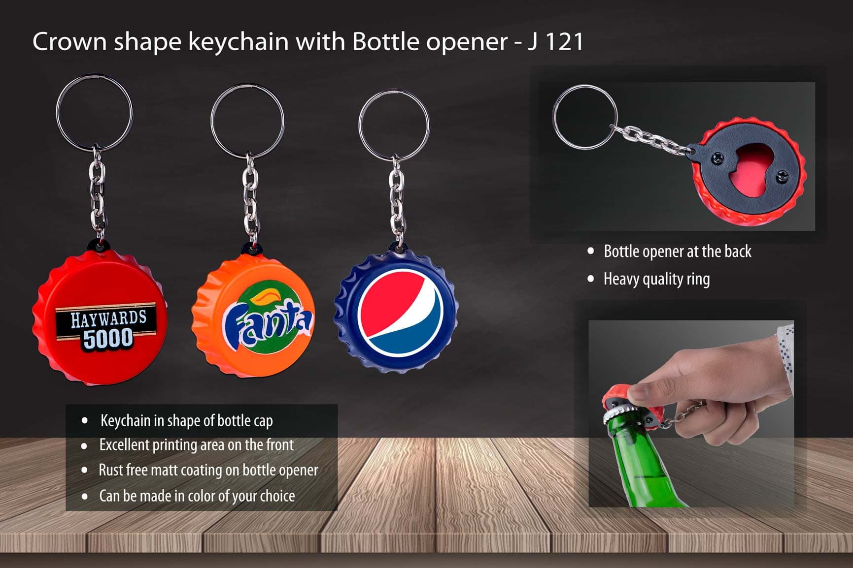 Crown shape keychain with Bottle opener
