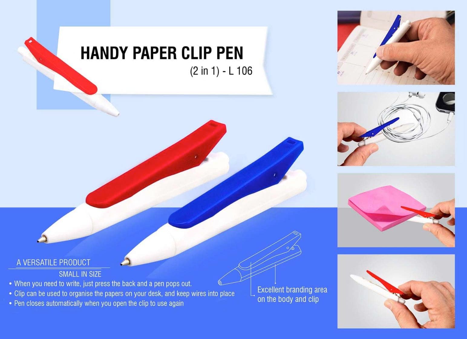 Handy Paper clip pen (2 in 1)