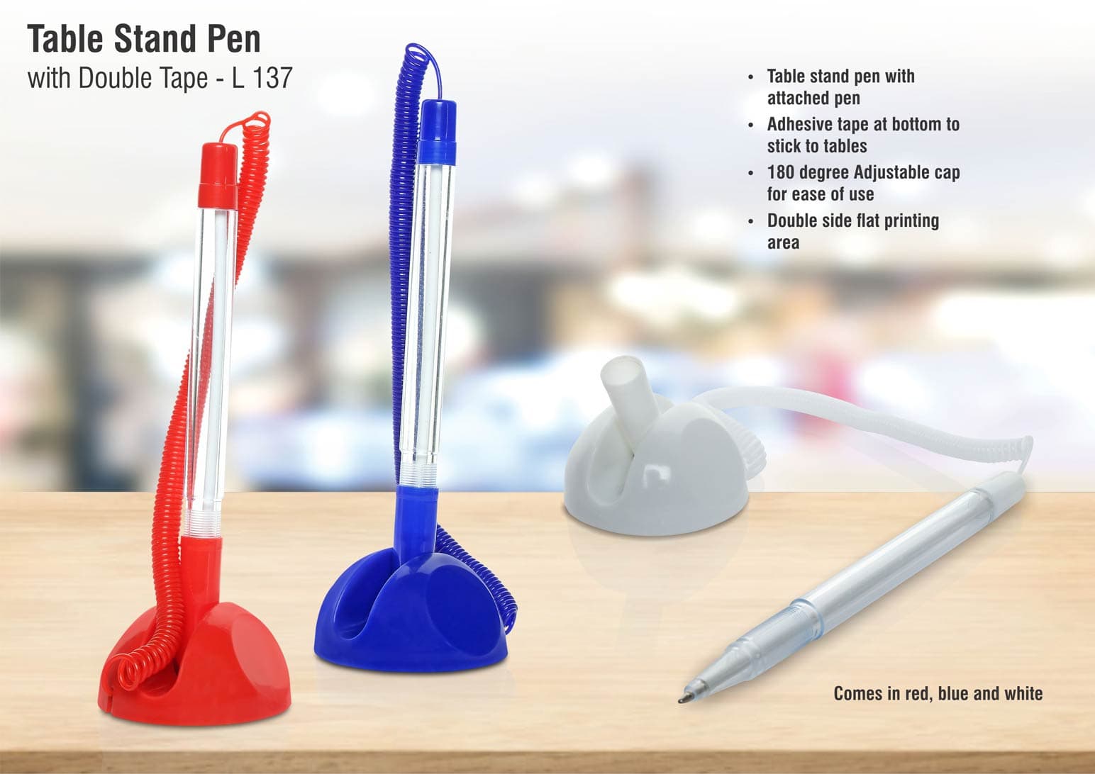 Table stand Pen with double tape
