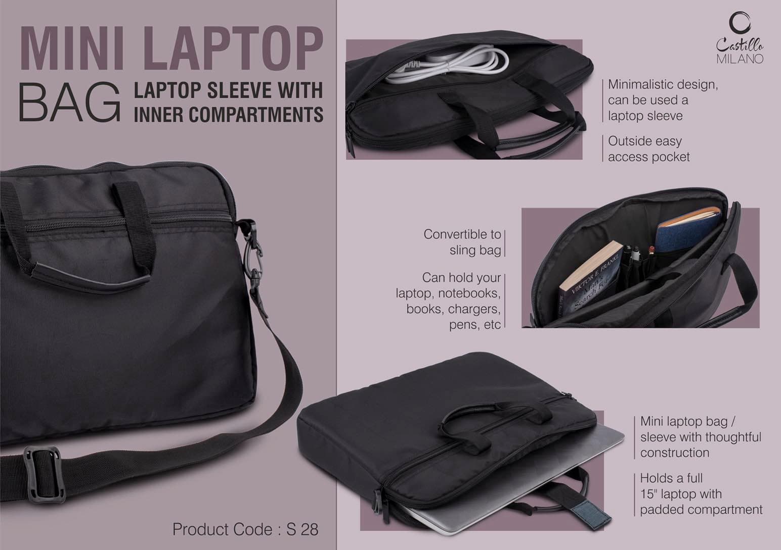 Mini Laptop bag / Laptop Sleeve with inner compartments