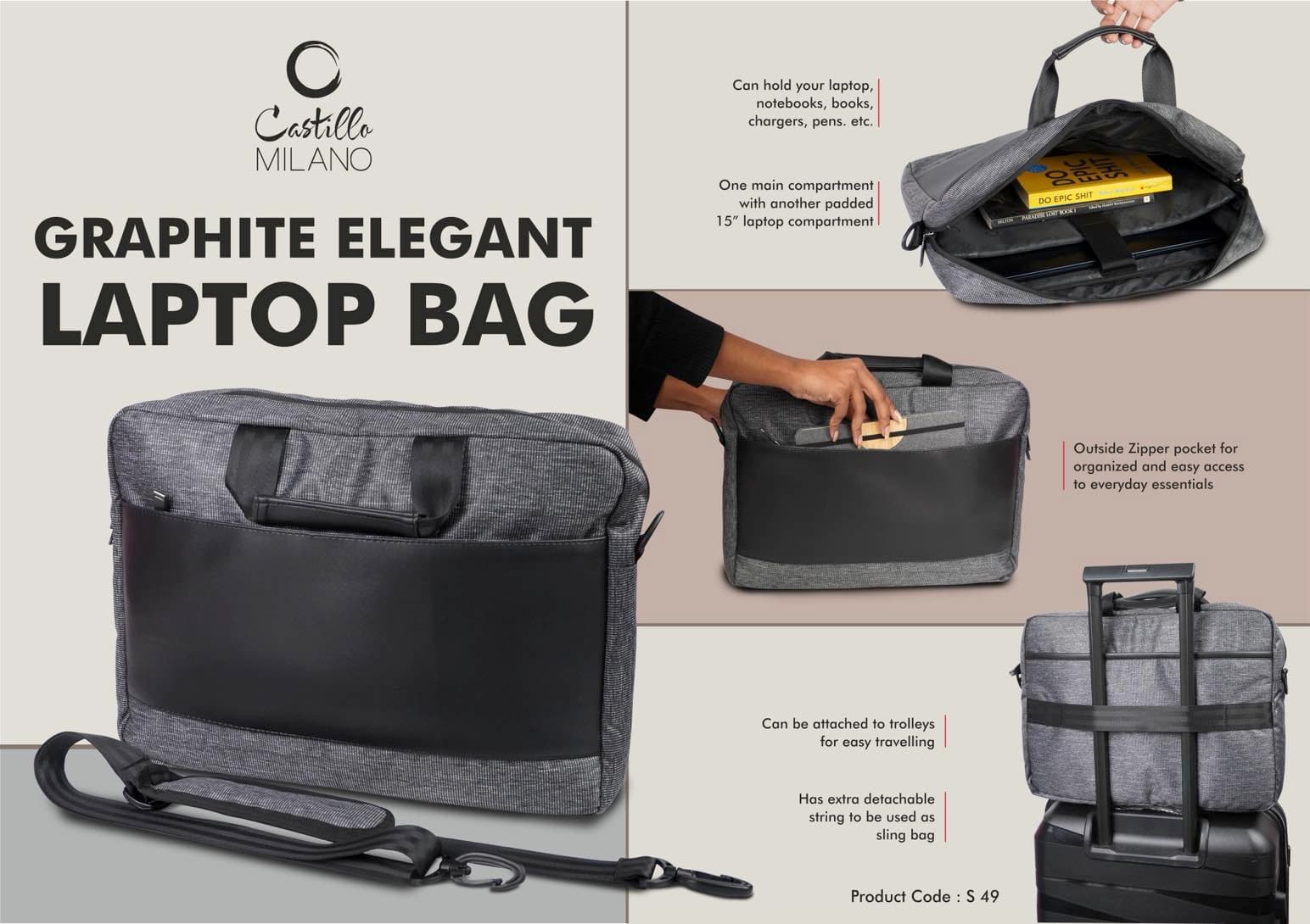 Graphite Elegant laptop bag