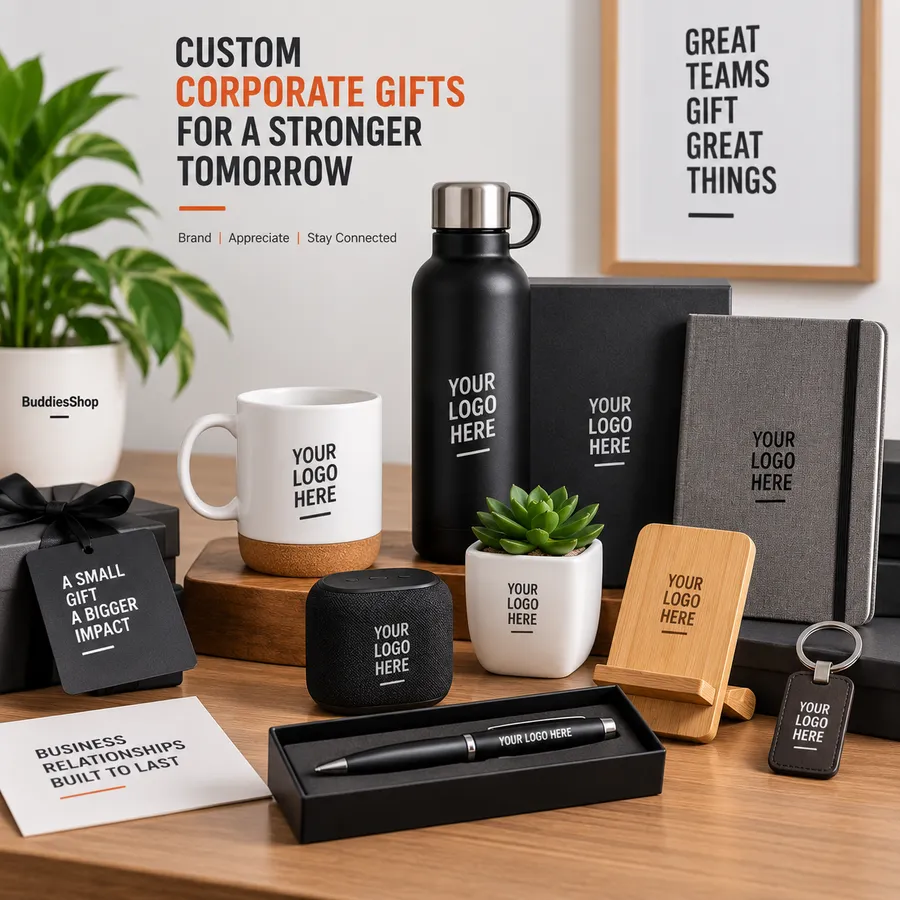 Custom printed corporate gifts by Buddies Shop
