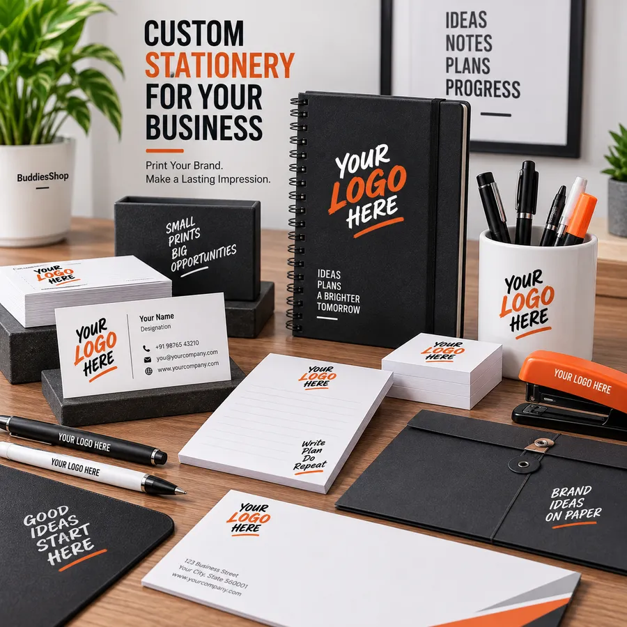 Custom printed stationery by Buddies Shop