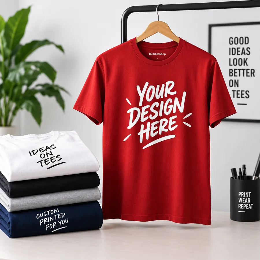 Custom printed t-shirts by Buddies Shop